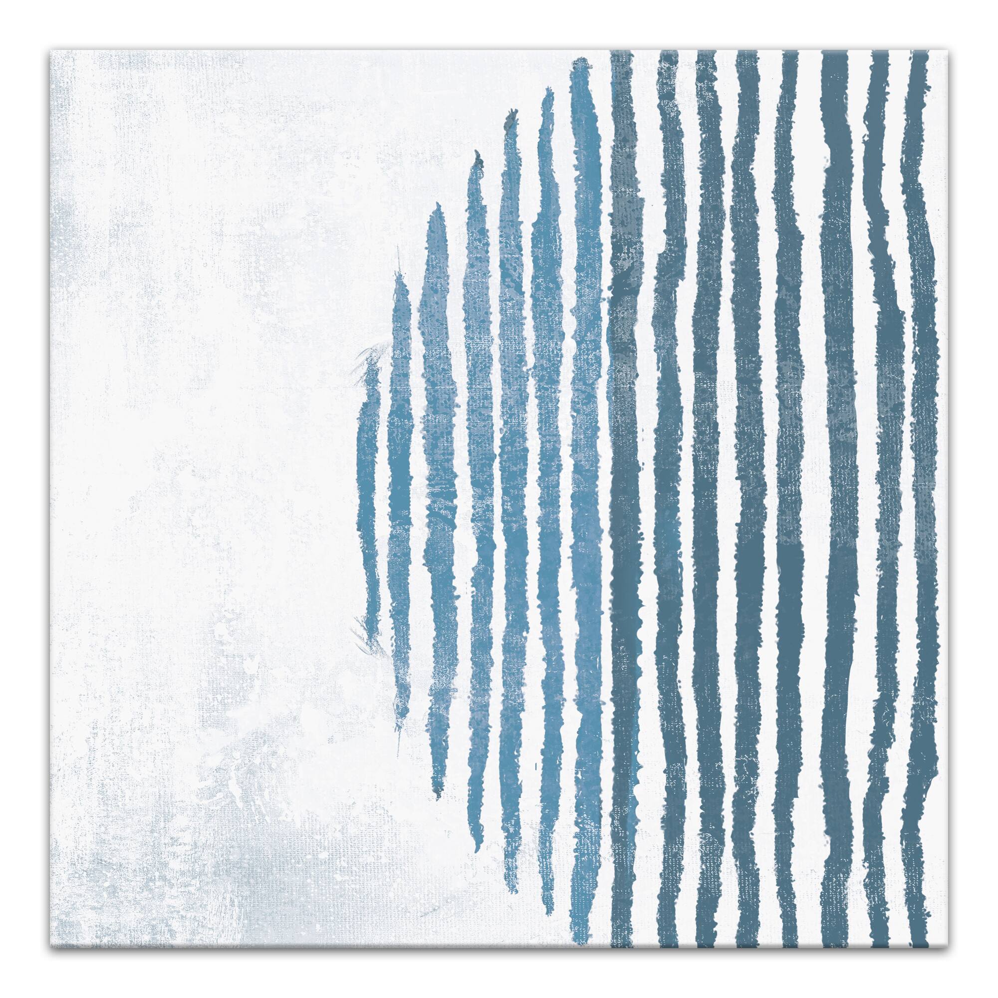 Blue Circle Line Canvas Wall Art